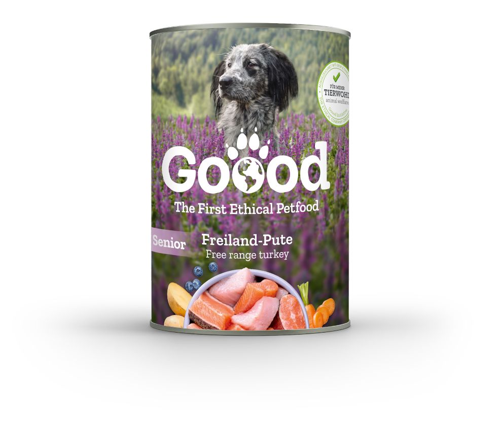 Pâtée chien senior à la dinde fermière & truite durable  (sans céréales)